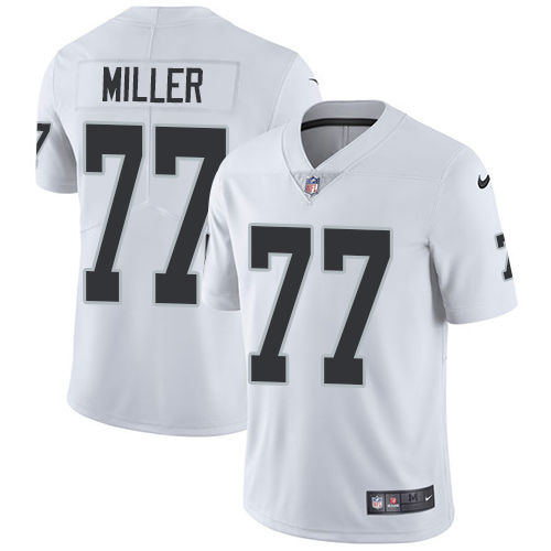 Nike Raiders #77 Kolton Miller White Men's Stitched NFL Vapor Untouchable Limited Jersey